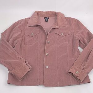 Rafaella Dusty Pink Mauve Corduroy Shirt Jacket coat Size 16 Button up